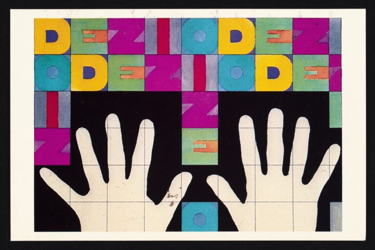 Postcard artwork from Alighiero e Boetti’s artist folder.